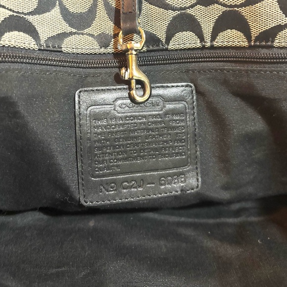 Coach Black and Tan Signature print canvas Tote Bag - Picture 9 of 9